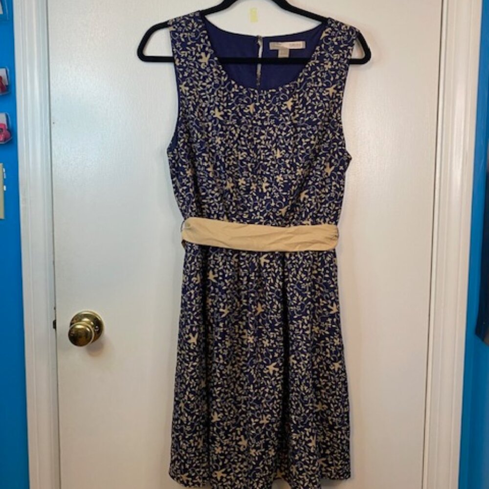 Forever 21 Blue and Gold sleeveless dress